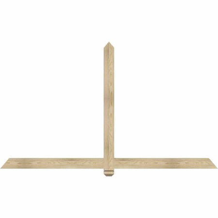 Ekena Millwork Eugene Rough Sawn Timber Gable Bracket, Douglas Fir, 84"W x 49"H x 2"D x 4"F, 14/12 Pitch GBW084X49X0204EUG00RDF